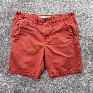 American Eagle Shorts Mens 36 Red Faded Classic Chino Preppy 100% Cotton 36x9